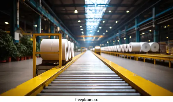 Industrial Conveyor Belt with Rolled Materials