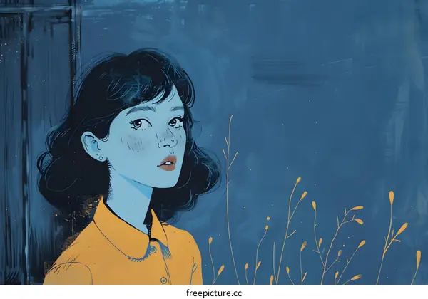 girl looking up at night