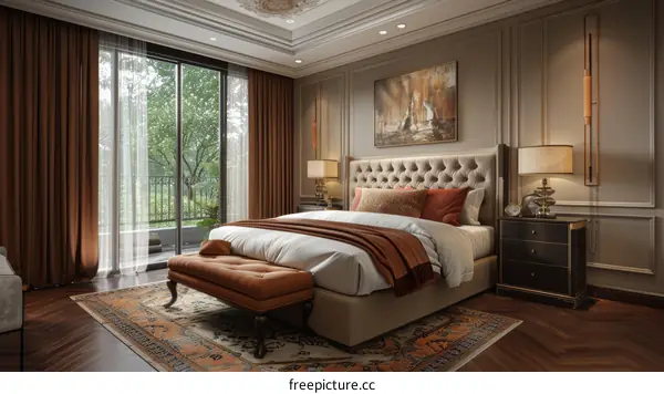 Luxury Master Bedroom Interior Design Illustration