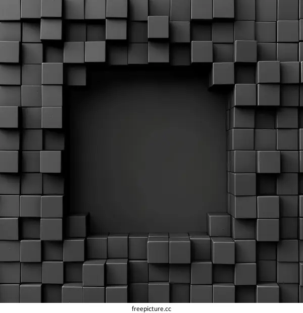 Dark 3D Extruded Cubes Frame