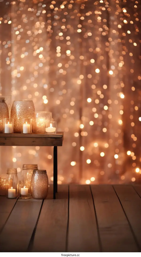 Elegant table setting with candles and lights