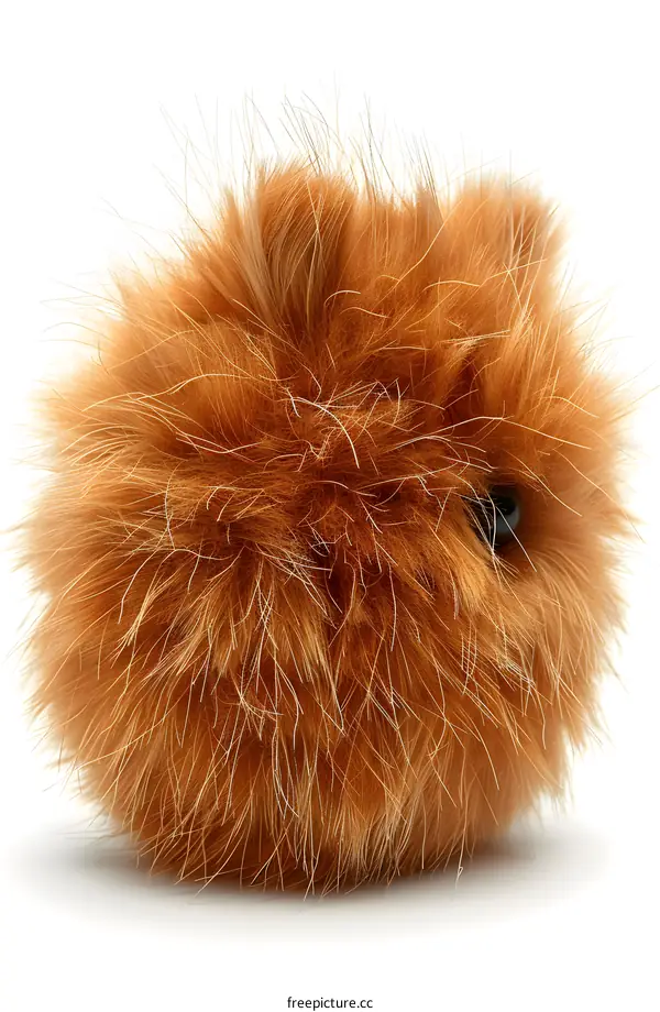 Fluffy ball of fur on white background