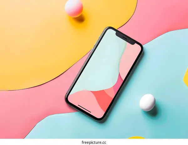 Minimalist Phone Mockup on Colorful Background
