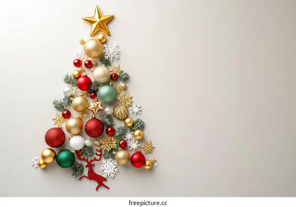 A Minimalist Christmas Tree Made of Ornaments