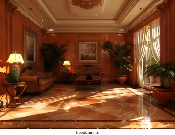 Luxury Living Room Interior Design With Elegant Furniture