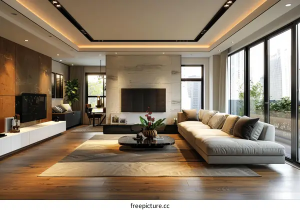 Modern City Apartment with Panoramic Windows and Designer Interior