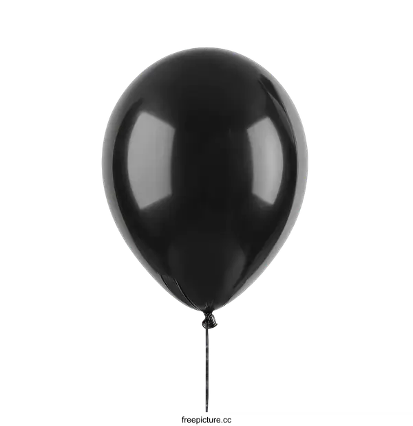 [Transparent Background PNG]Single Black Balloon on White Background
