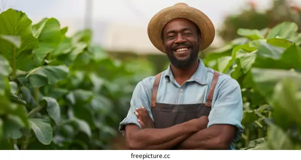 Portrait of a Confident African American Farmer in His Green Field