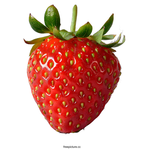 [Transparent Background PNG]Single Red Strawberry Close Up