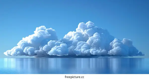 Tranquil ocean waters beneath cloudy blue sky
