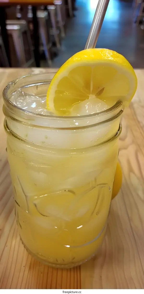 Refreshing Cold Lemon Drink with Ice