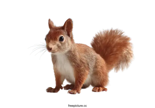 [Transparent Background PNG]Cute Red Squirrel Portrait Against White Background