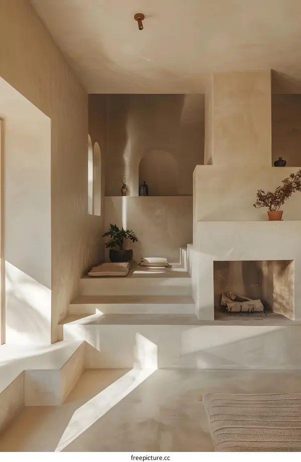 Minimalist Interior Design With Light And Shadows In Modern Home