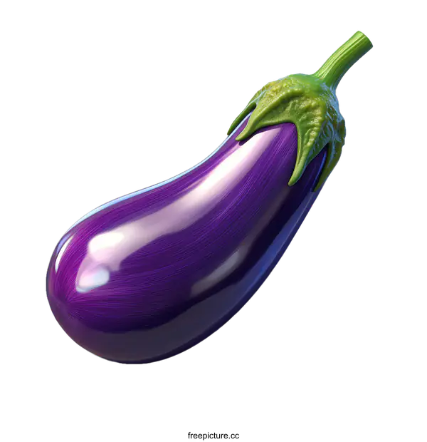 [Transparent Background PNG]A Vibrant and Realistic Eggplant