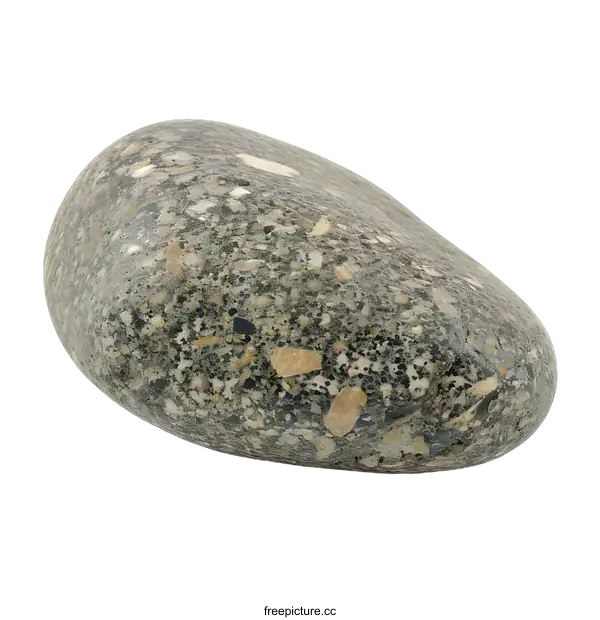 [Transparent Background PNG]Gray Pebble Stone Isolated on White Background