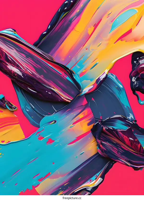 Abstract Art With Colorful Paint Strokes