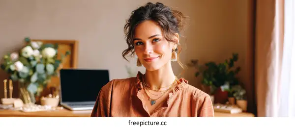 Woman Portrait in Home Office Setting
