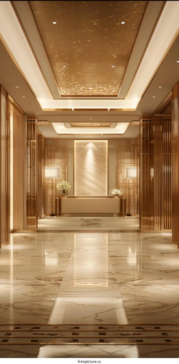 3d rendering of a hotel lobby
