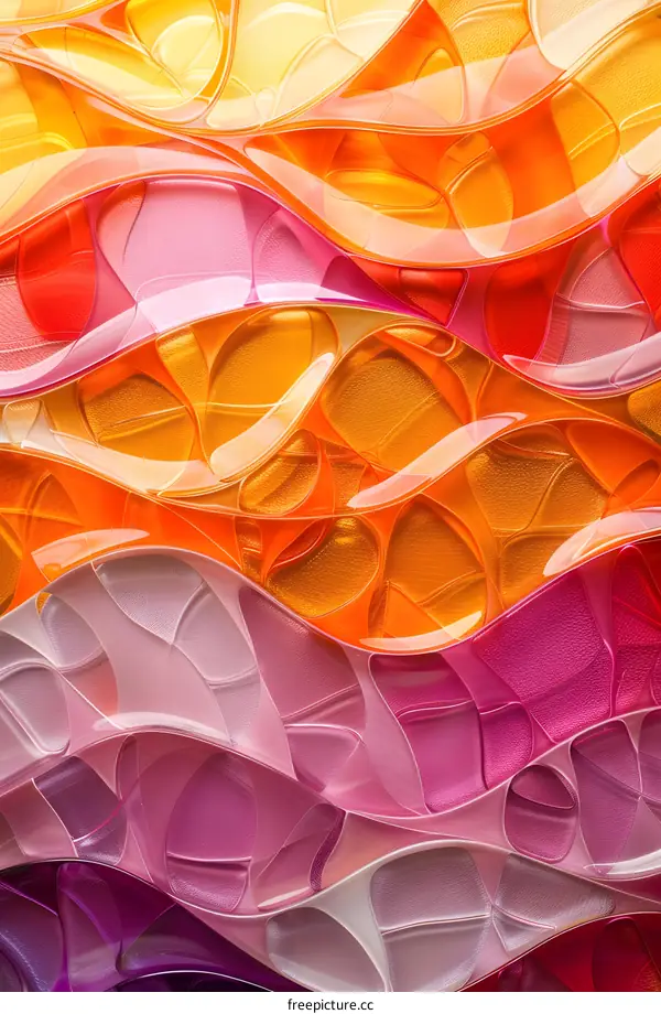 colorful plastic wavy shapes