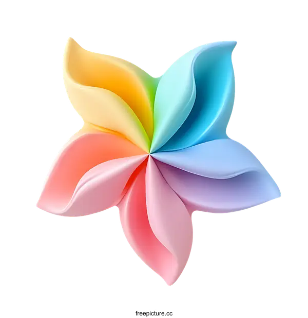 [Transparent Background PNG]Colorful Abstract Flower Design Illustration