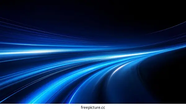 Abstract Blue Light Trails Background