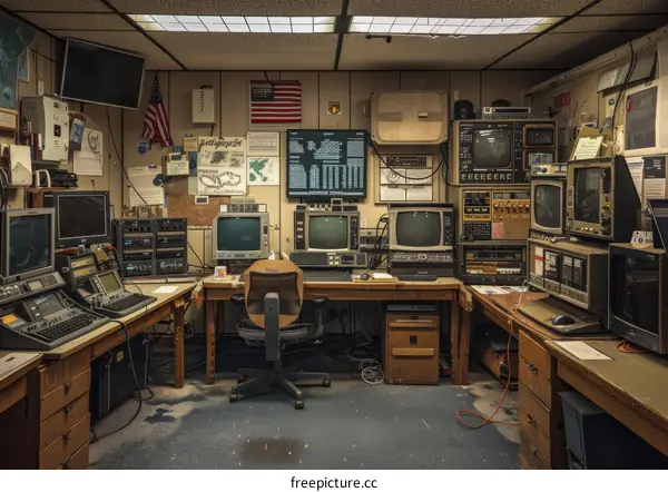 A Retro Control Room Filled with Vintage Technology