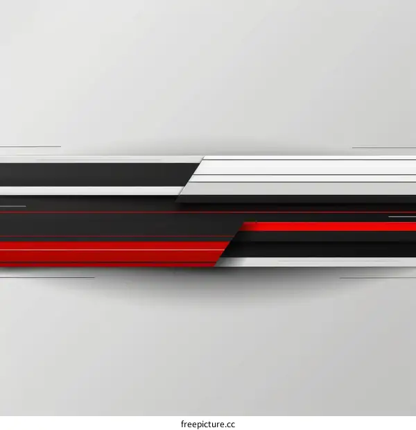 Black and white abstract background with red stripe