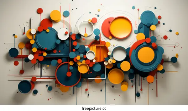 Abstract Colorful Circles and Lines Background