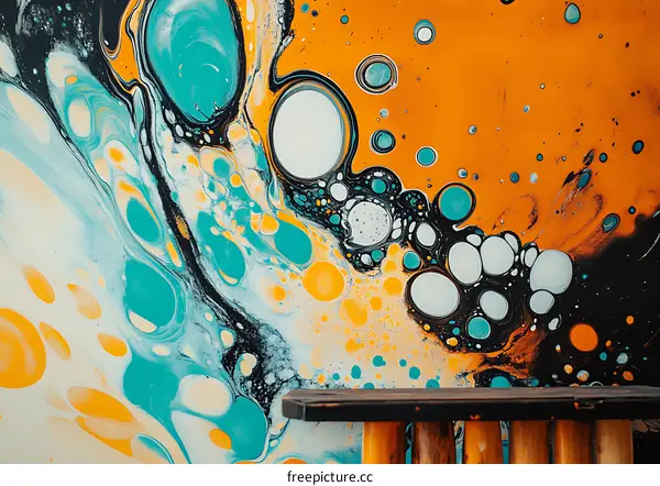 Abstract Art With Wooden Stool