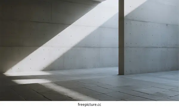 Concrete Architecture Space with Natural Light and Shadow