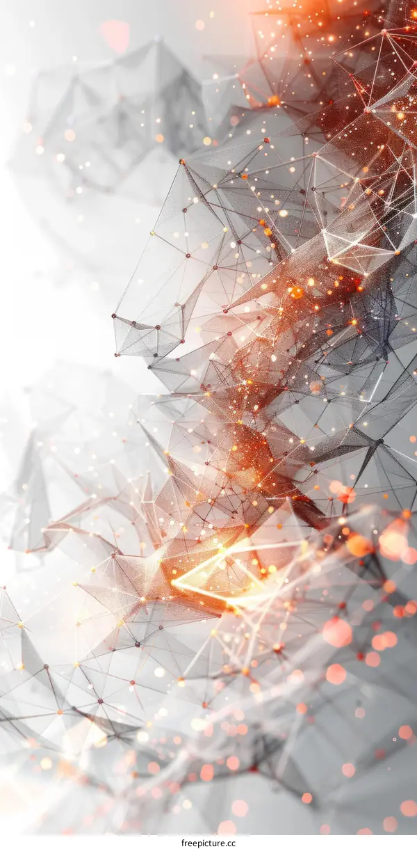 Abstract Orange and Grey Plexus Background