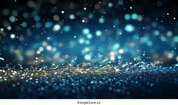 Blue and gold glitter texture with shiny light