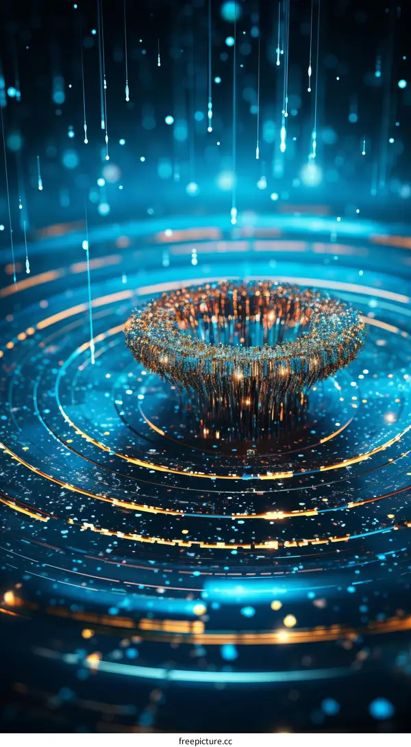 Blue and gold glowing circle