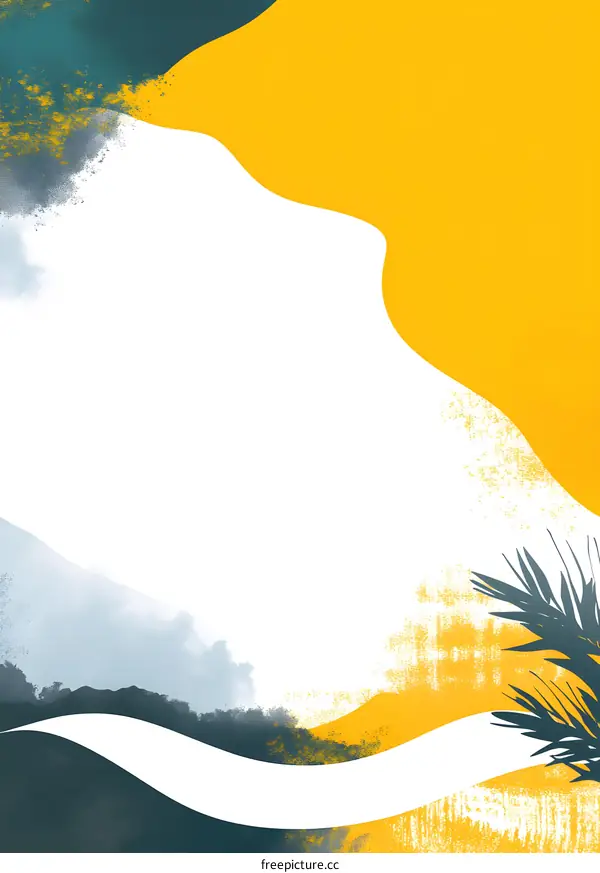 Abstract Watercolor Background with Yellow and Green Colors