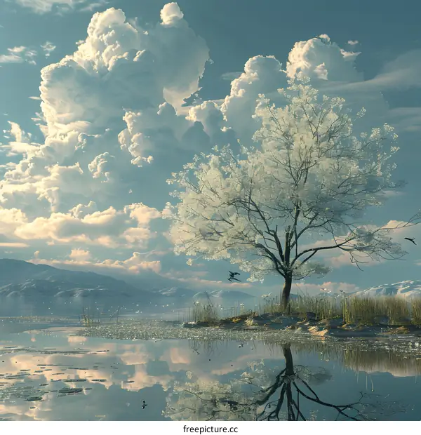 Withered Tree By The Lake