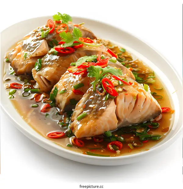 steamed fish with chilli and coriander
