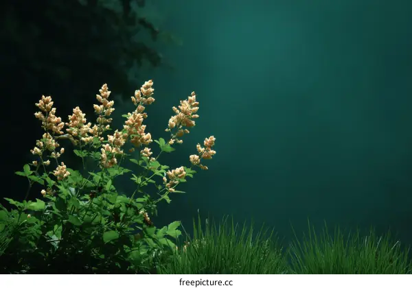 Delicate Blossoms Against a Deep Teal Background