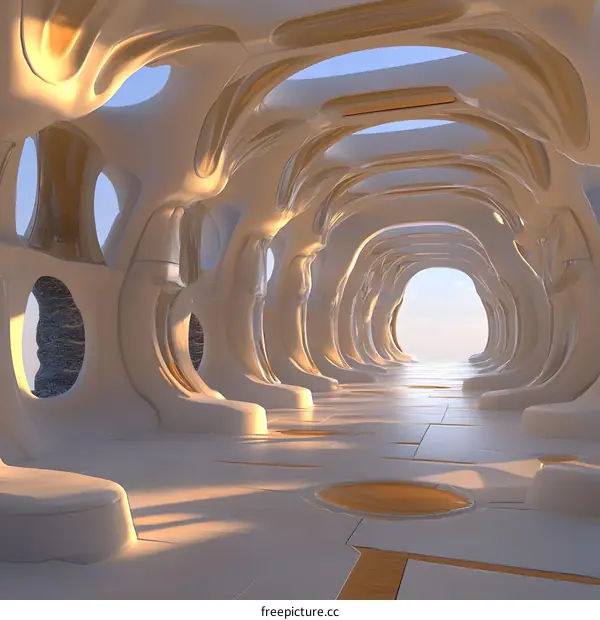 Abstract Futuristic Architecture Tunnel