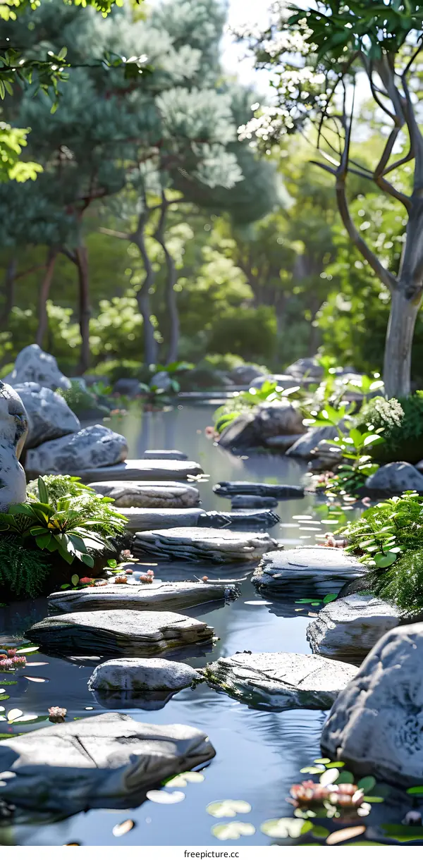 Stepping Stones in a Landscaped Garden