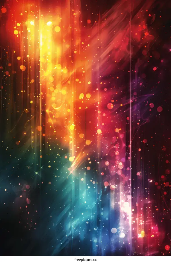 Colorful and Twinkling Light and Stars Intertwined