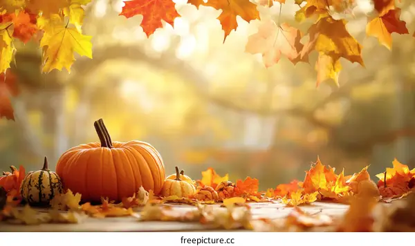 Autumnal Thanksgiving Seasonal Decor Background