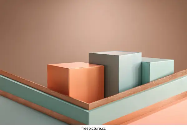 Abstract Geometric Display with Pastel Colors