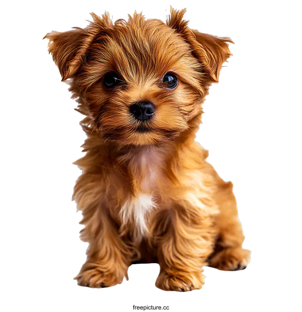 [Transparent Background PNG]Adorable Puppy Portrait on White Background