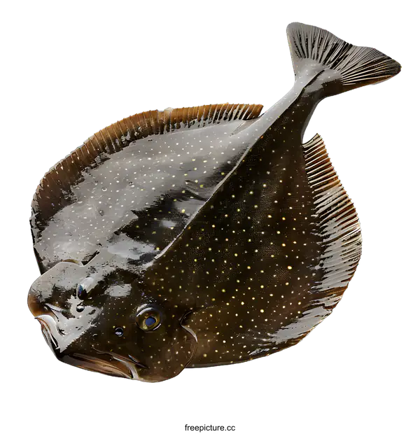 [Transparent Background PNG]A large flounder fish on a white background