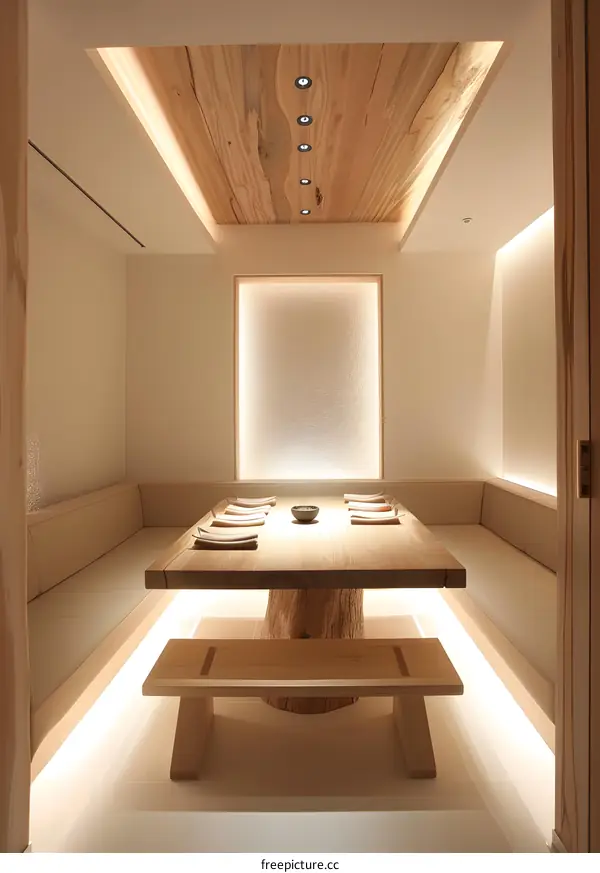 Minimalist Wooden Dining Room Design
