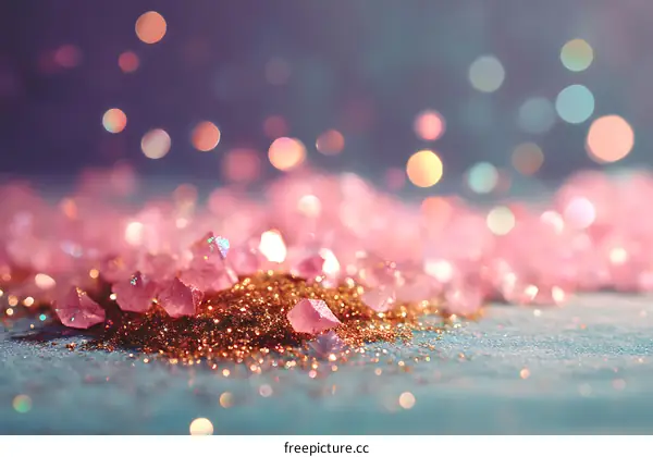 Pink and Gold Glitter Sparkle Background