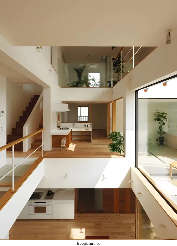 Modern Minimalist Home Interior Design With White Walls and Wood Floors