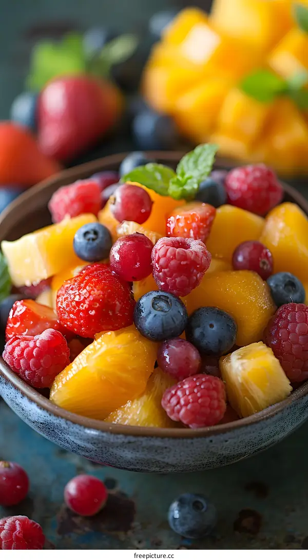 Bowl of Fresh Mixed Fruits
