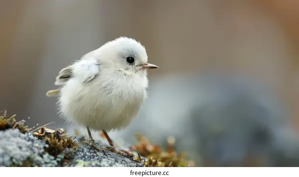 Small bird with white feathers