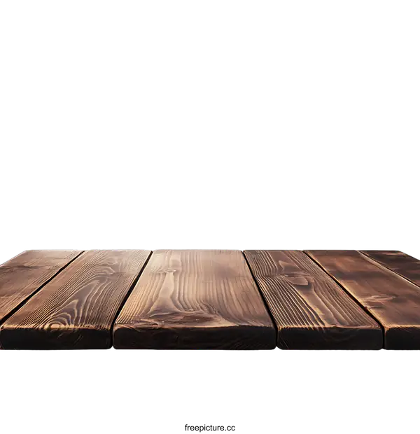 [Transparent Background PNG]Dark Brown Wooden Table Isolated On transparent background